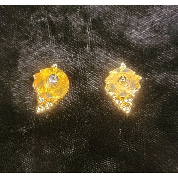 Vintage Avon Grape Cluster Rhinestone Earrings - Picture 7 of 14